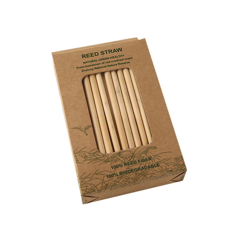 Eco - Friendly Biodegradable Reed Straw Smooth Poloshing Reusable Grass Straws